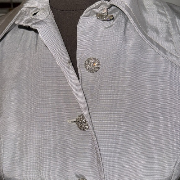 Vintage 1960’s Muted Silver Taffeta Mini Dress - Picture 3 of 12